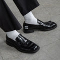 CONP Retro One-pedal Square Head Leather Shoes