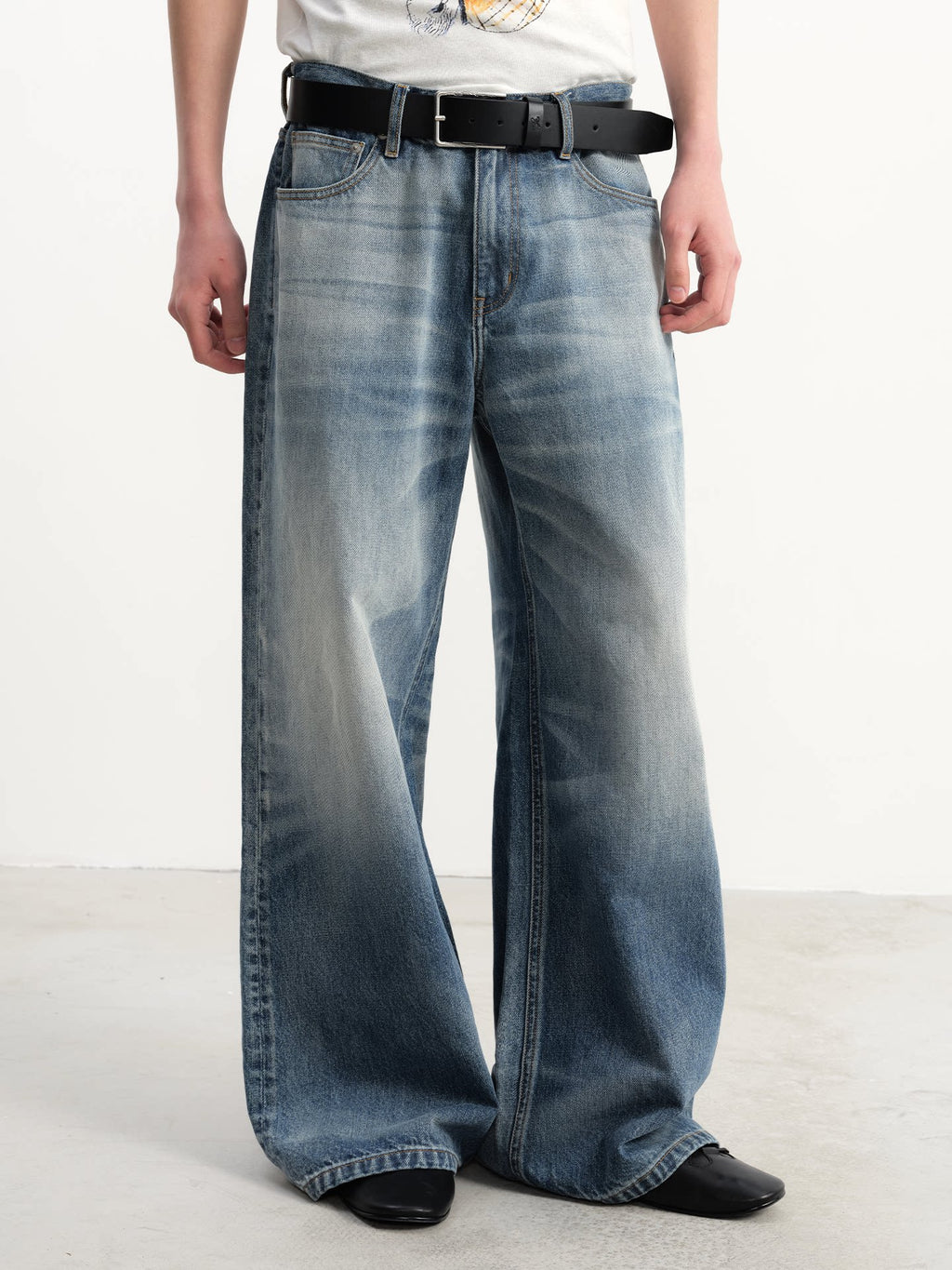 JCAESAR Carved Wide-body Cowhide Belt