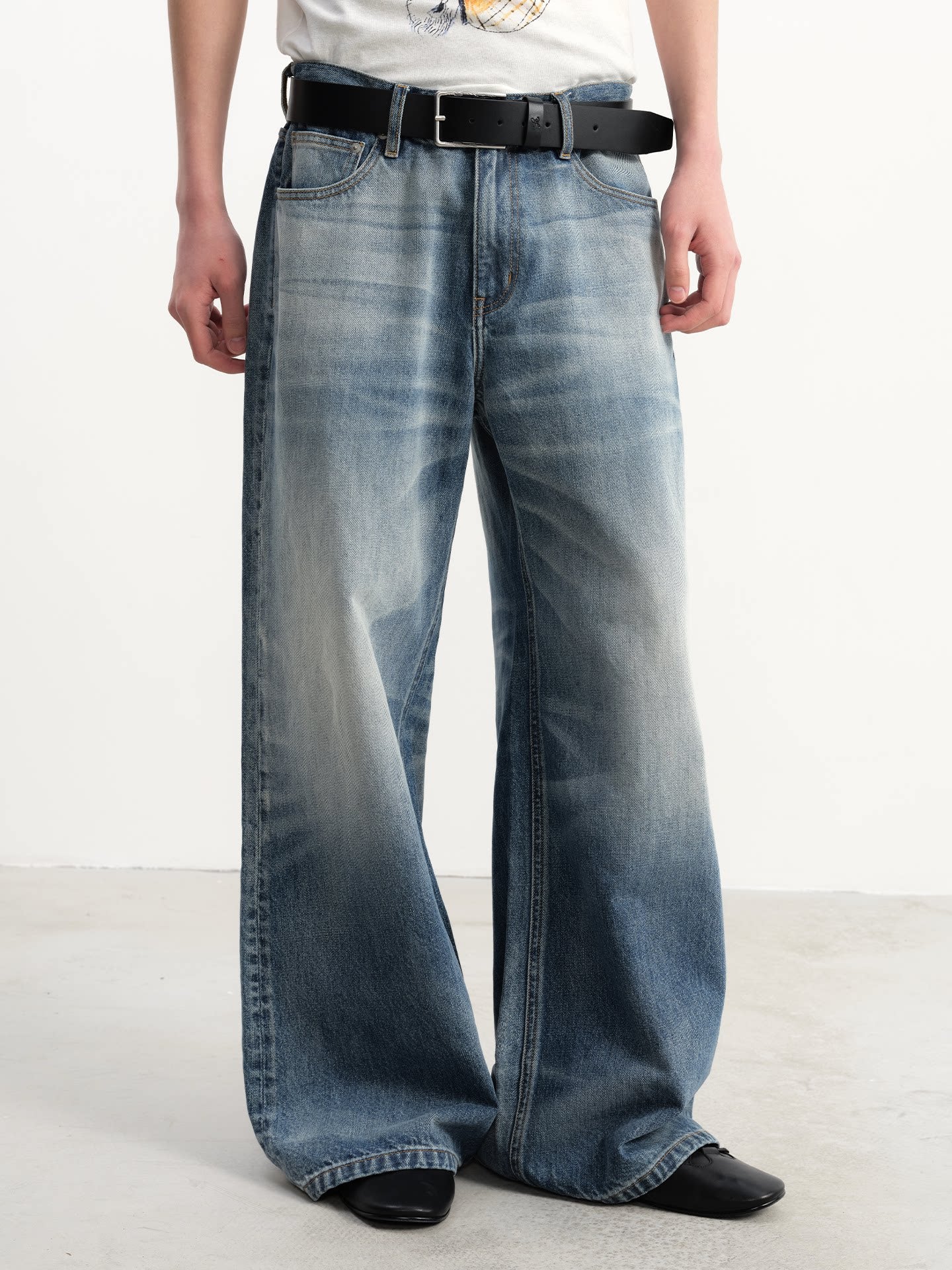 JCAESAR Carved Wide-body Cowhide Belt