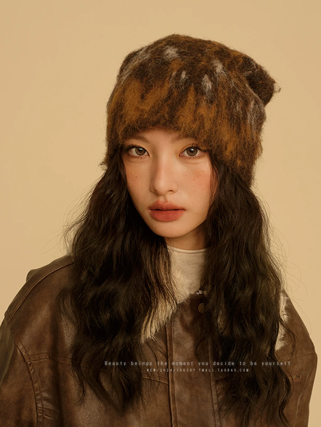 YORSOY Retro Tie-dye Knitted Wool Hat