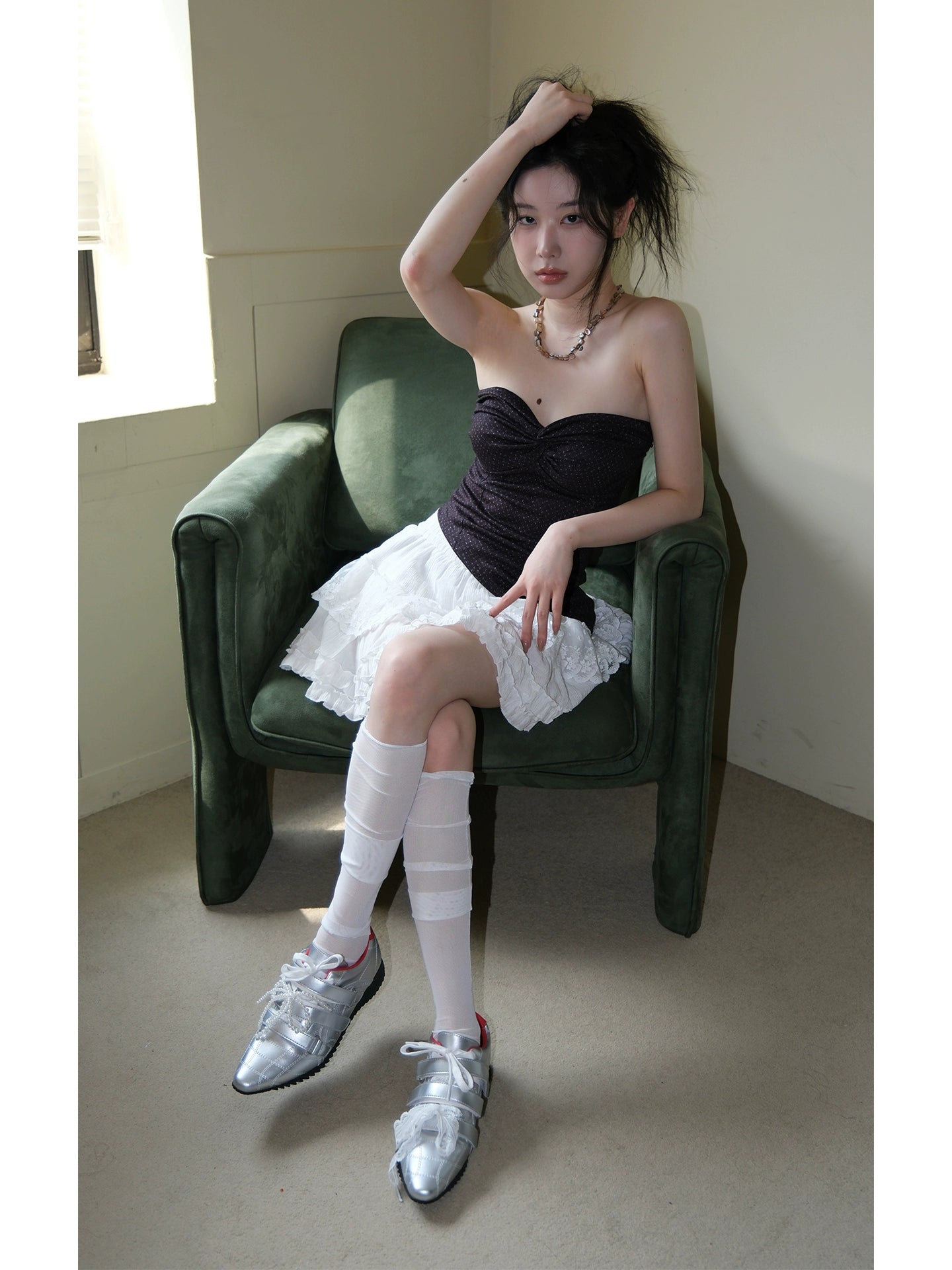 Mooreyu Sports Pointed Flat Lace-Up Shoes