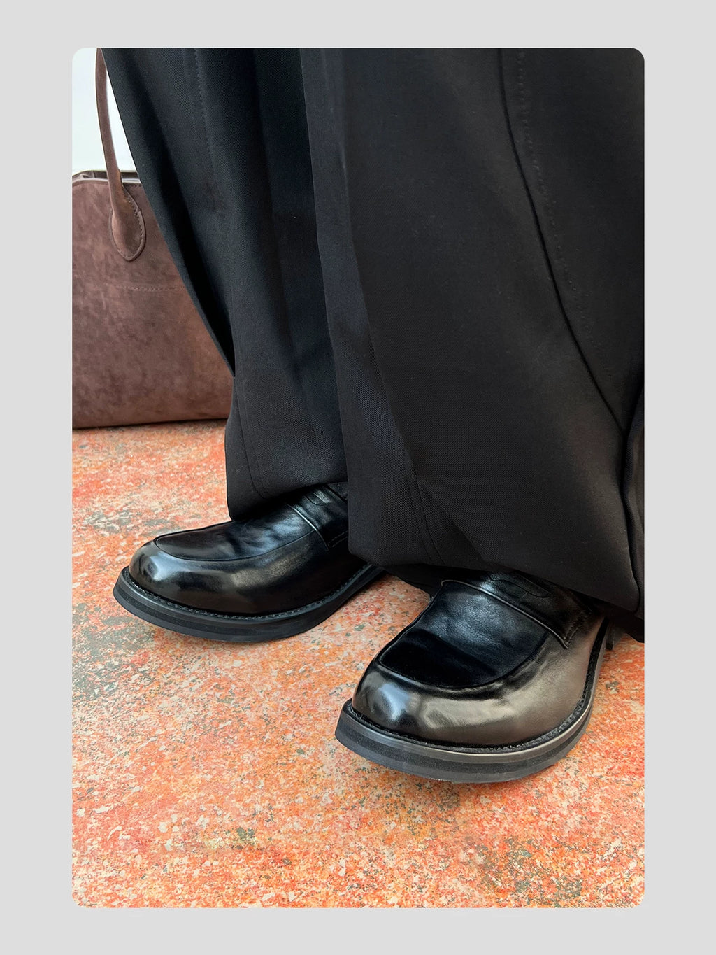 HANQIAORJI Cowhide Yuppie Heightening Loafers