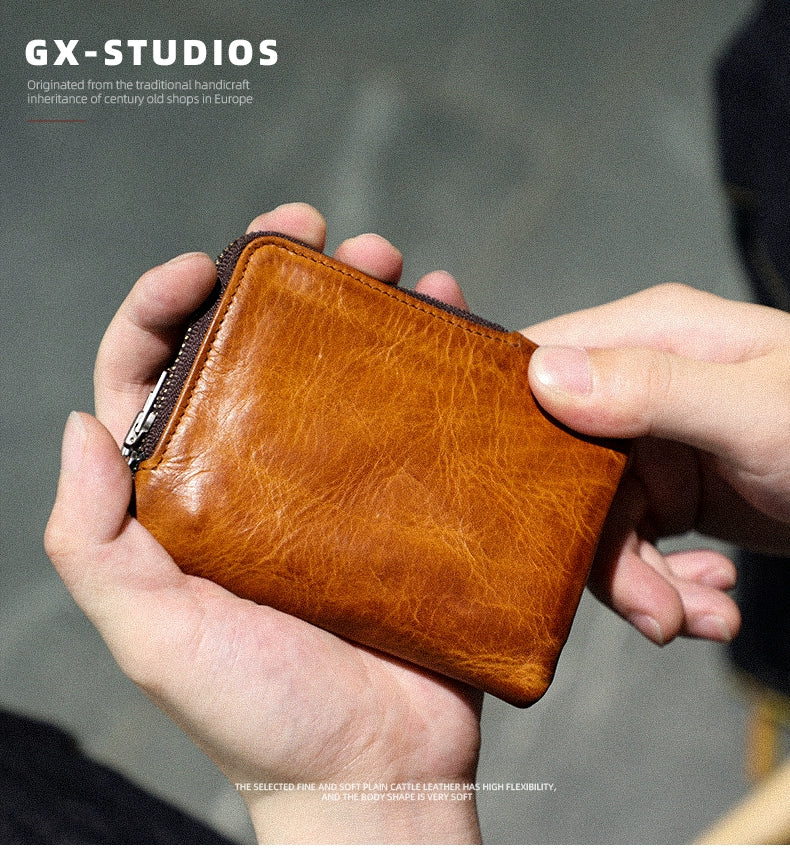 HALF WORK tanned leather wallet
