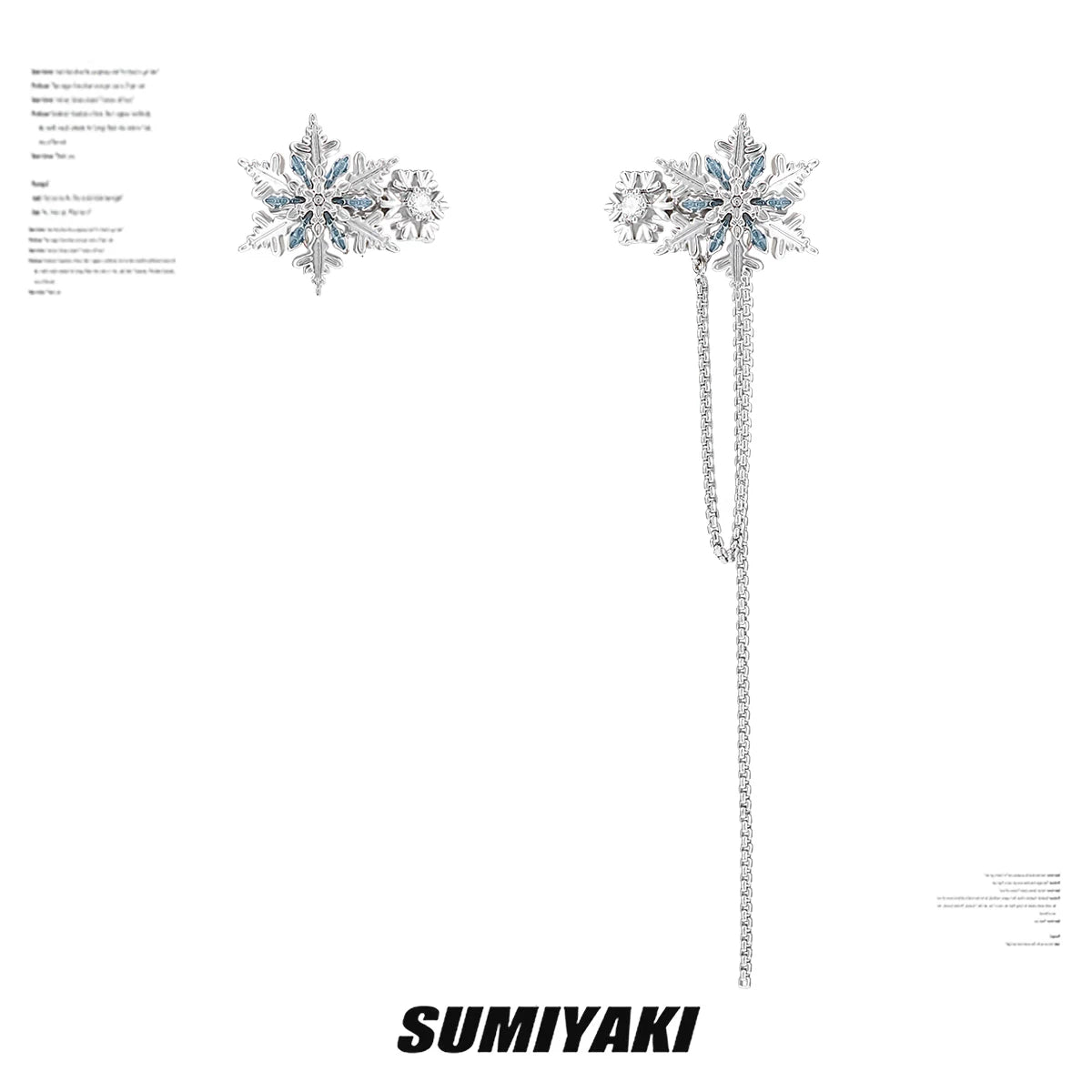 SUMIYAKI Exquisite Snowflake Tassel Ear Clips