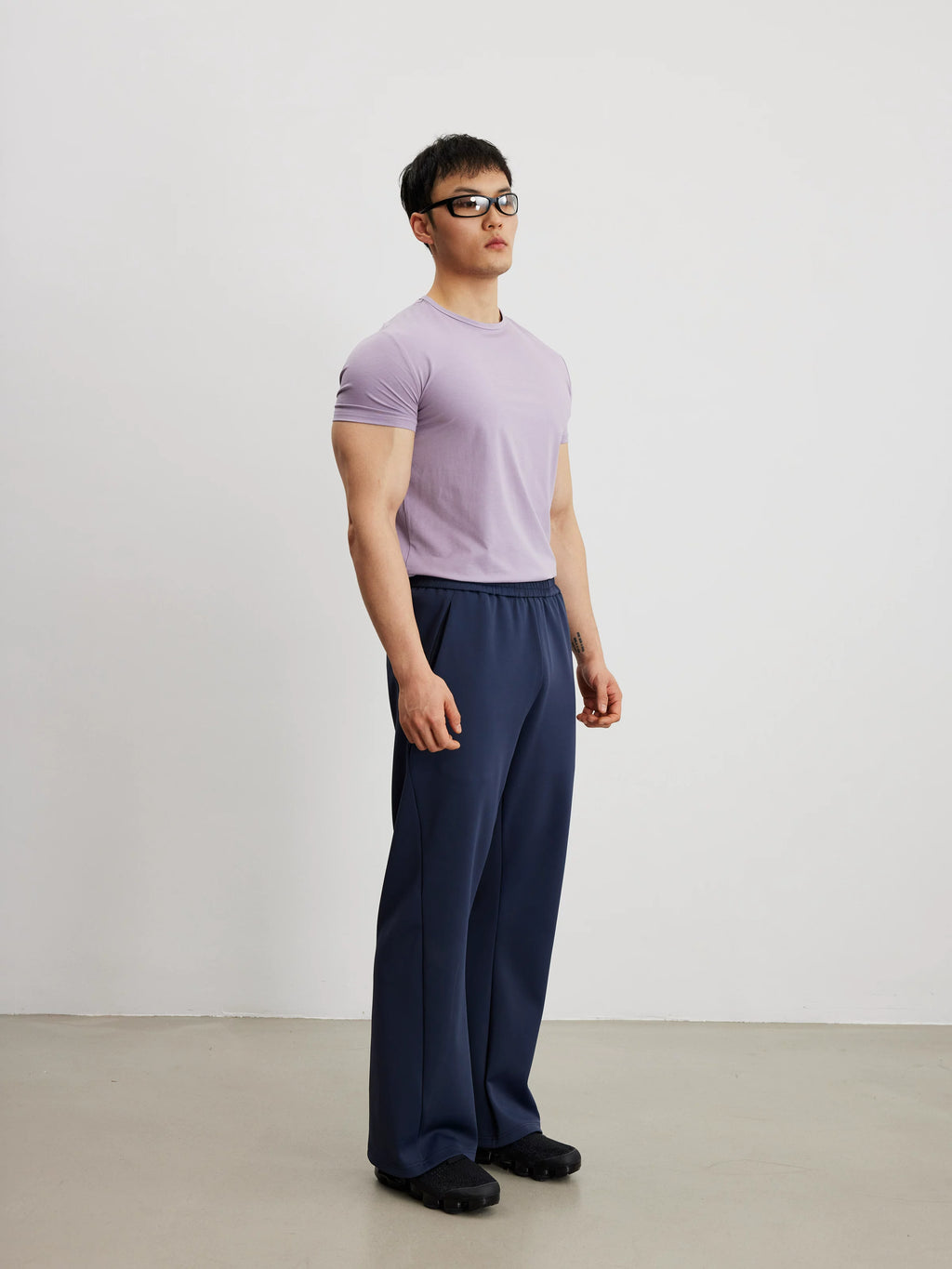 AFTERGLOW Crew Neck Front Shoulder Casual Tee