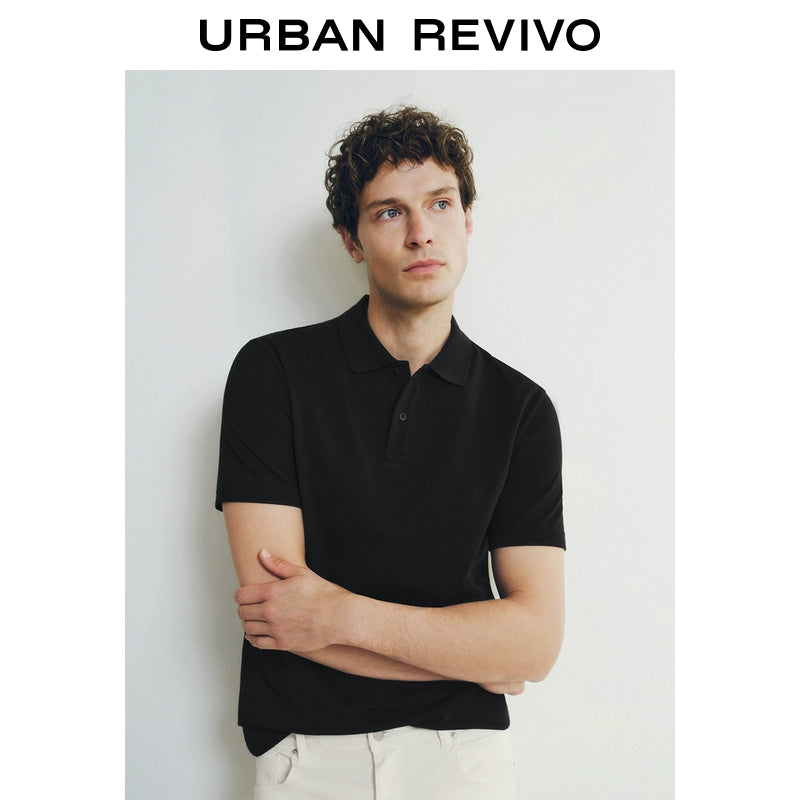 URBAN REVIVO Business Light Commuter Versatile Polo tee