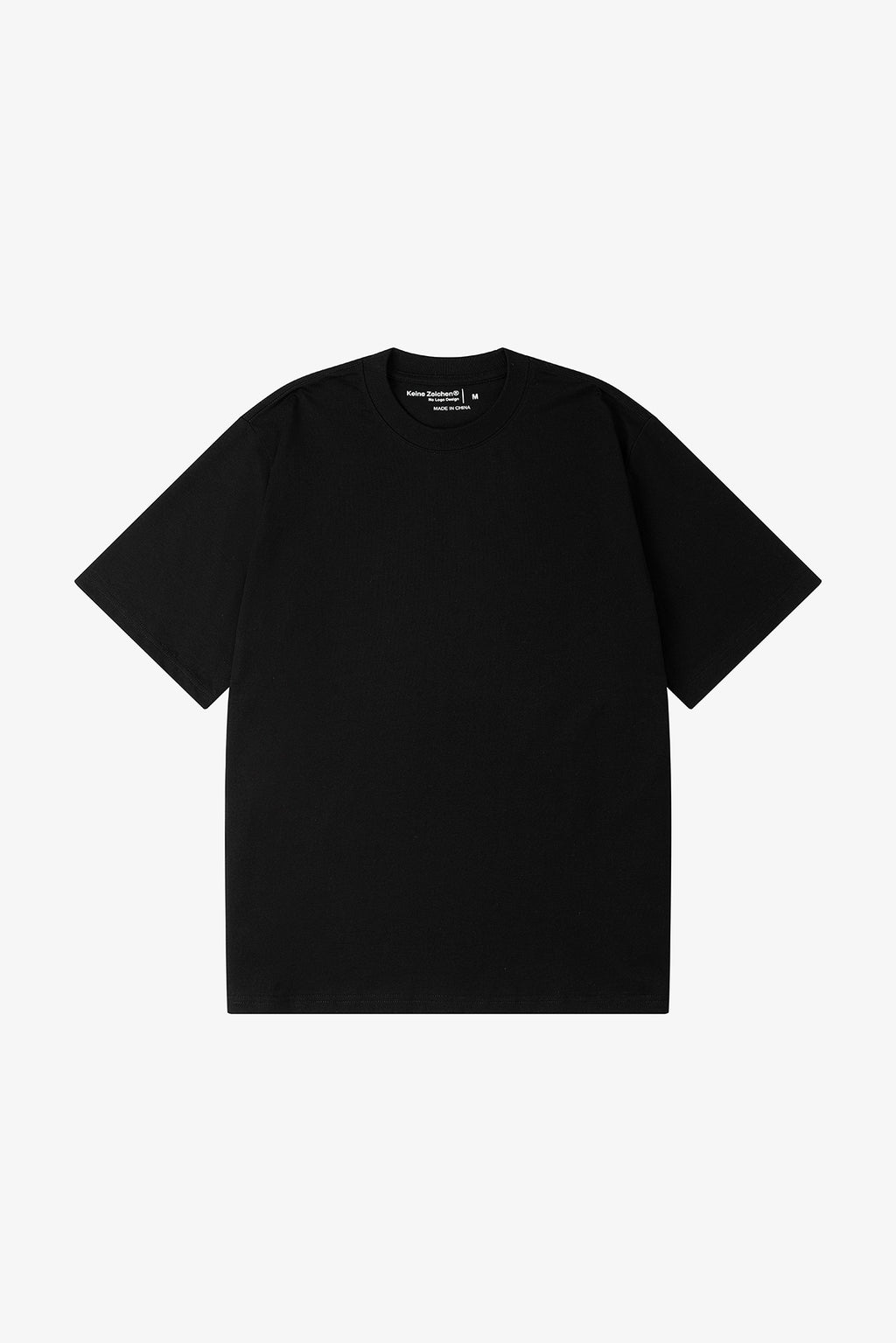 NO LOGO Short and Wide Version Round Neck Tee