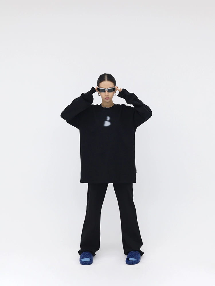 FUZZYKON Simple Casual Straight-leg Pants