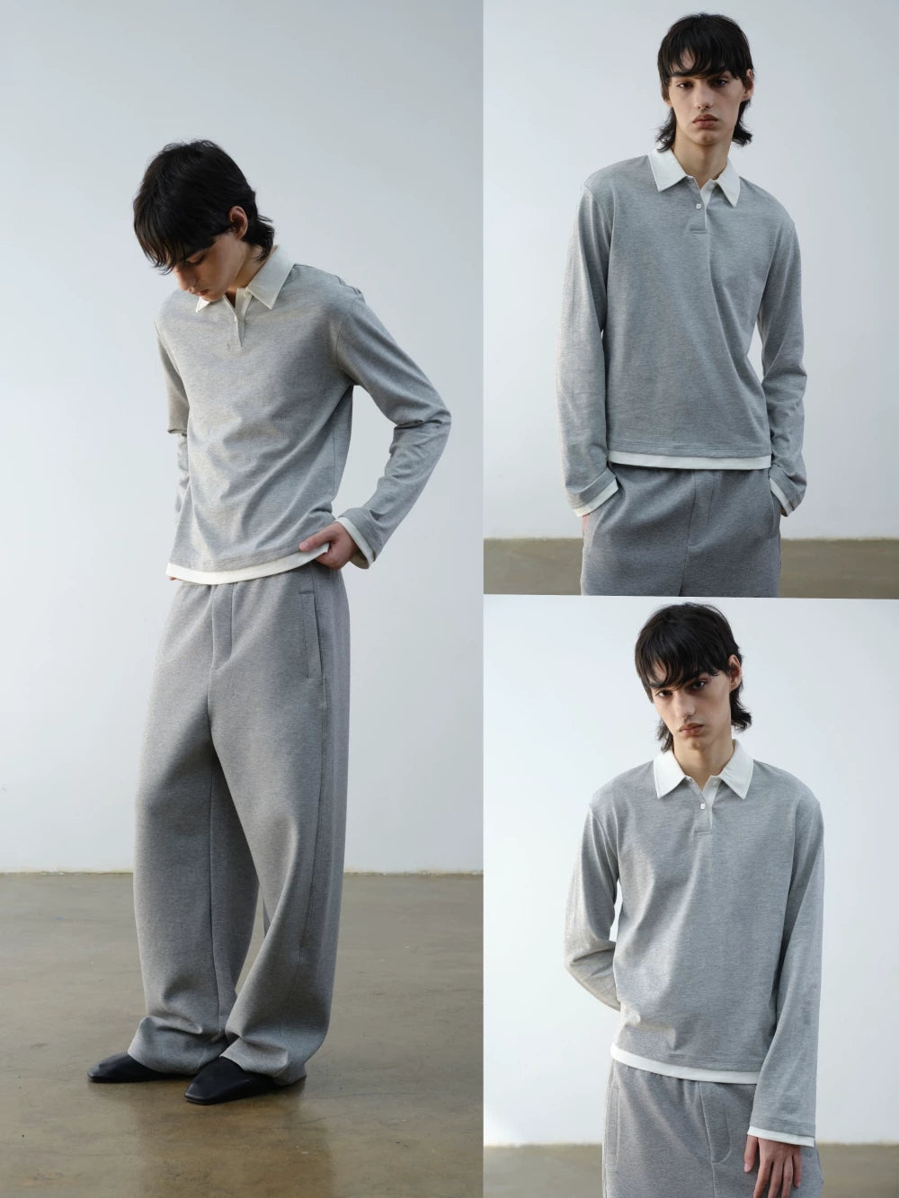 VLABMADE Retro Fake Two-piece Contrasting Long Sleeves