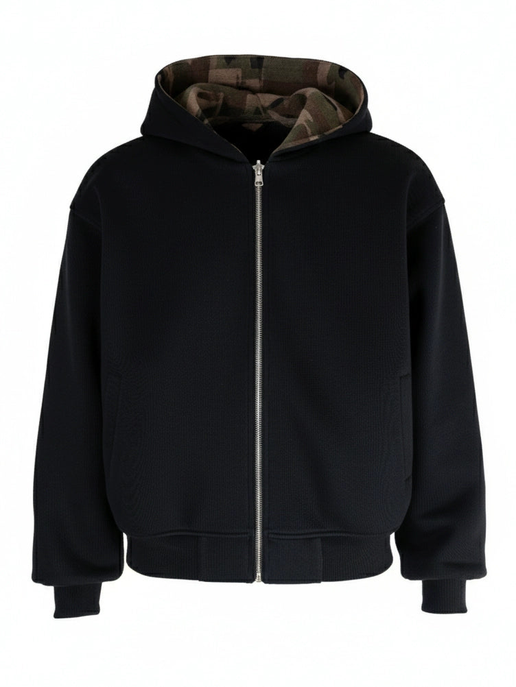 PERDU Camouflage Double-sided Wear Versatile Cardigan Sweater