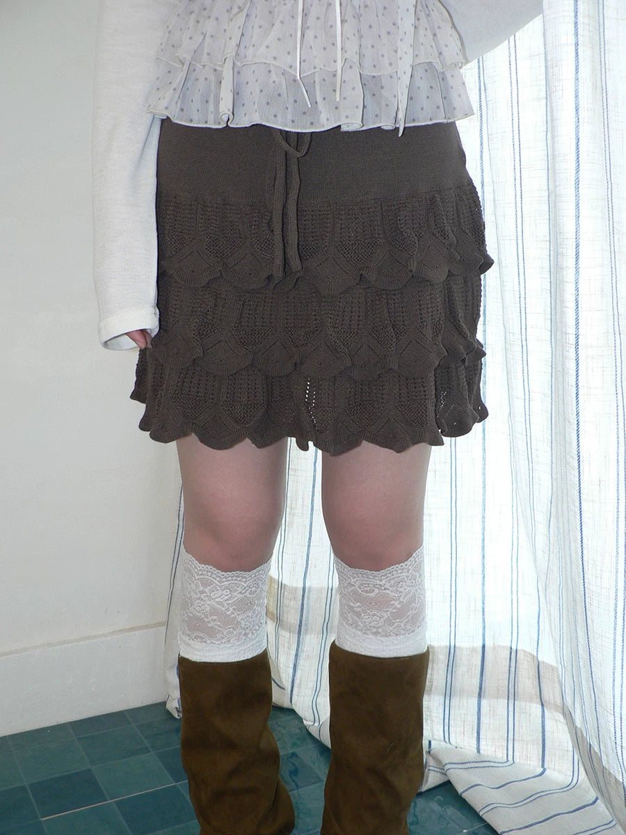Ang: Project Vintage Ruffle-edged Knitted Skirt