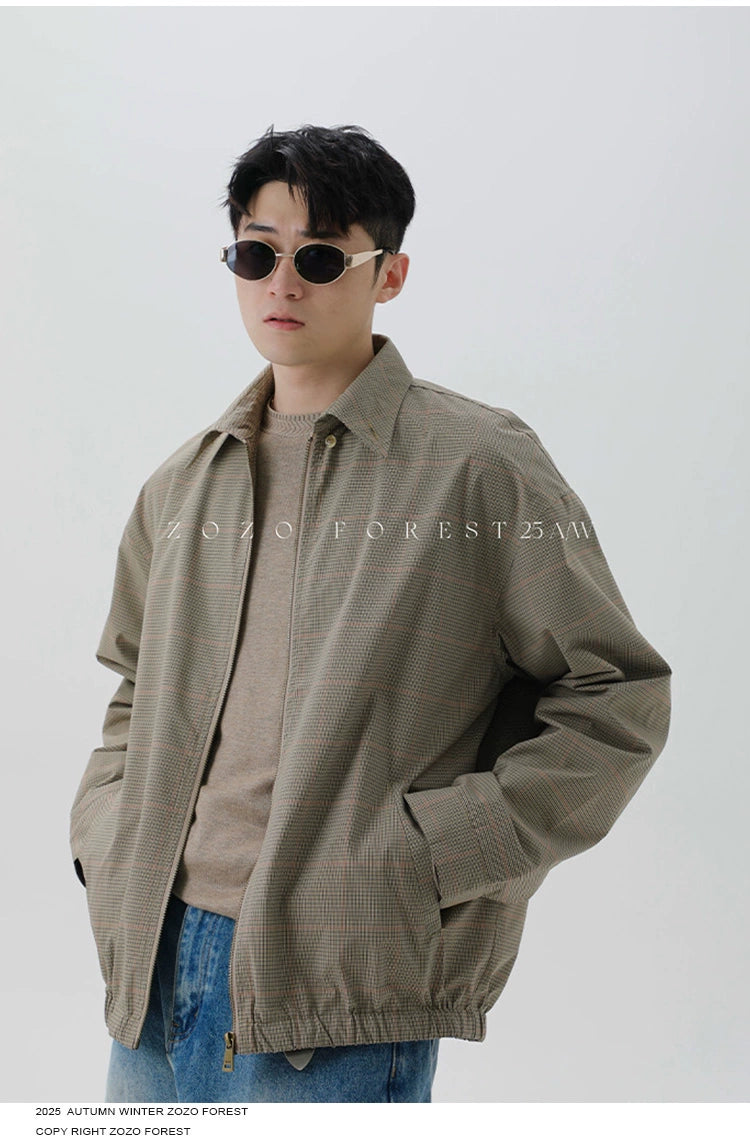 ZOZOFOREST Plaid Vintage Flight Jacket