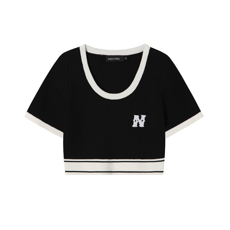 Nariele Hip Wrap Skirt Letter Embroidery Babes Outfit