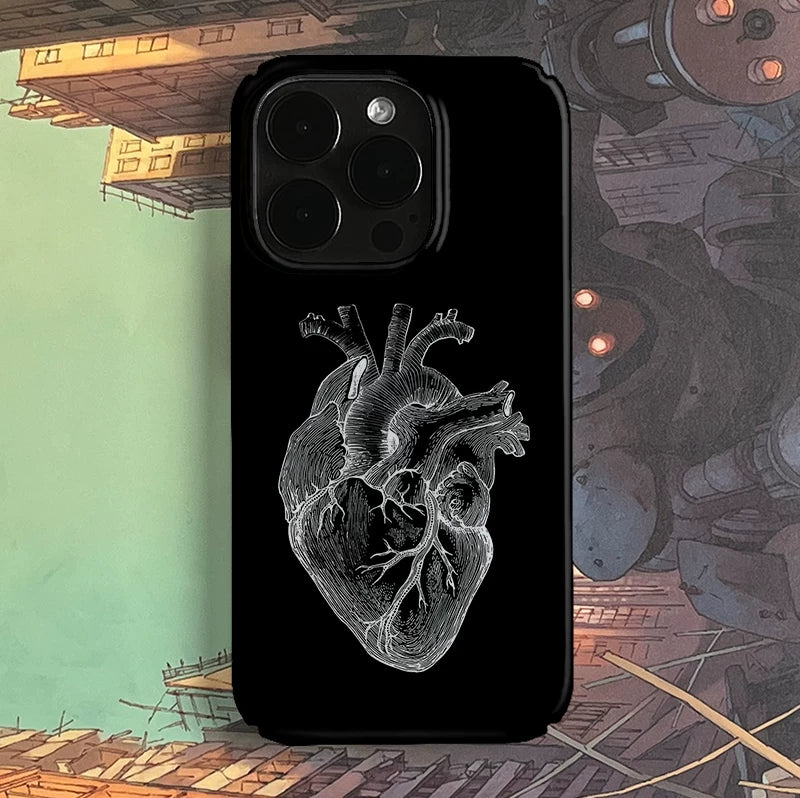 Pbcase Dark Wind Heart Art Niche Apple Phone Case