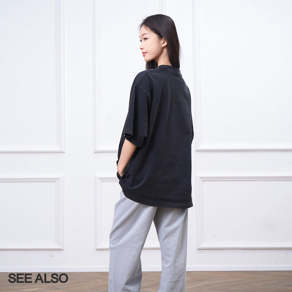 SEE ALSO SS25 Spanish berthing printed washed T-shirt silhouette versatile old short sleeve SA044