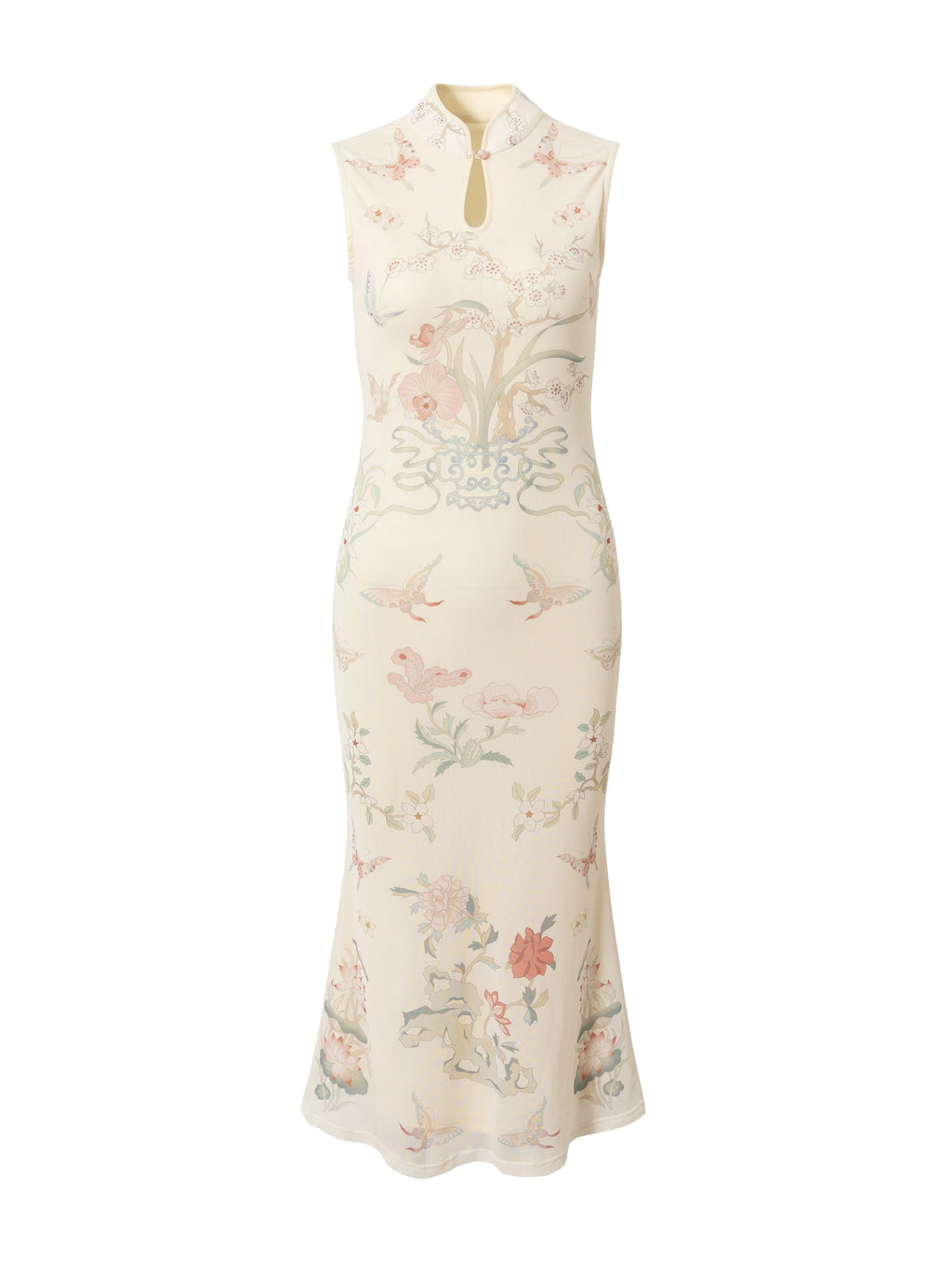 LOUMUTAKU Vase Porcelain Hand-painted Mesh Cheongsam Dress