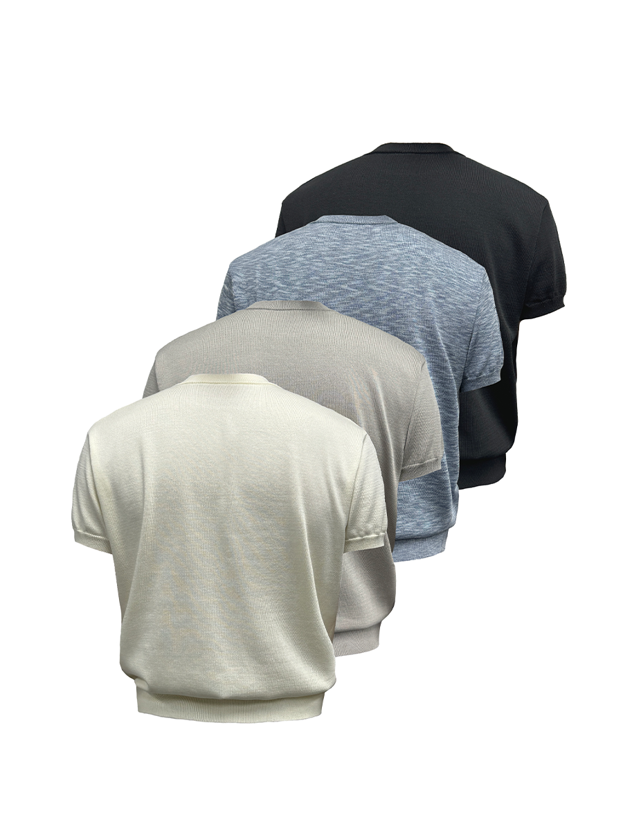 JCAESAR Ice Silk Slim-fitting Small Neckline Tee