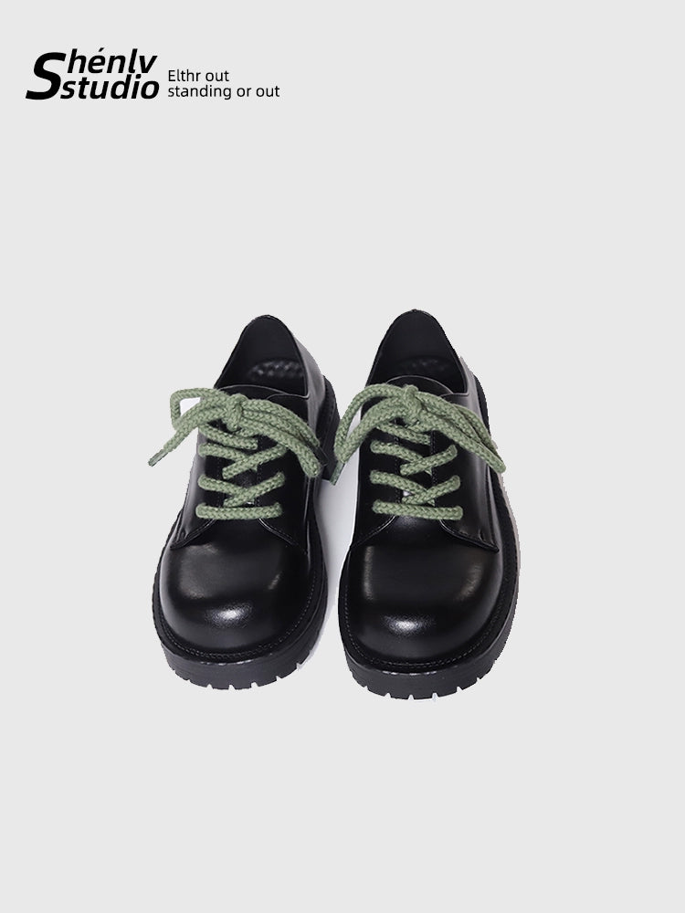 SHENLV STUDIO Contrast color hemp rope derby shoes