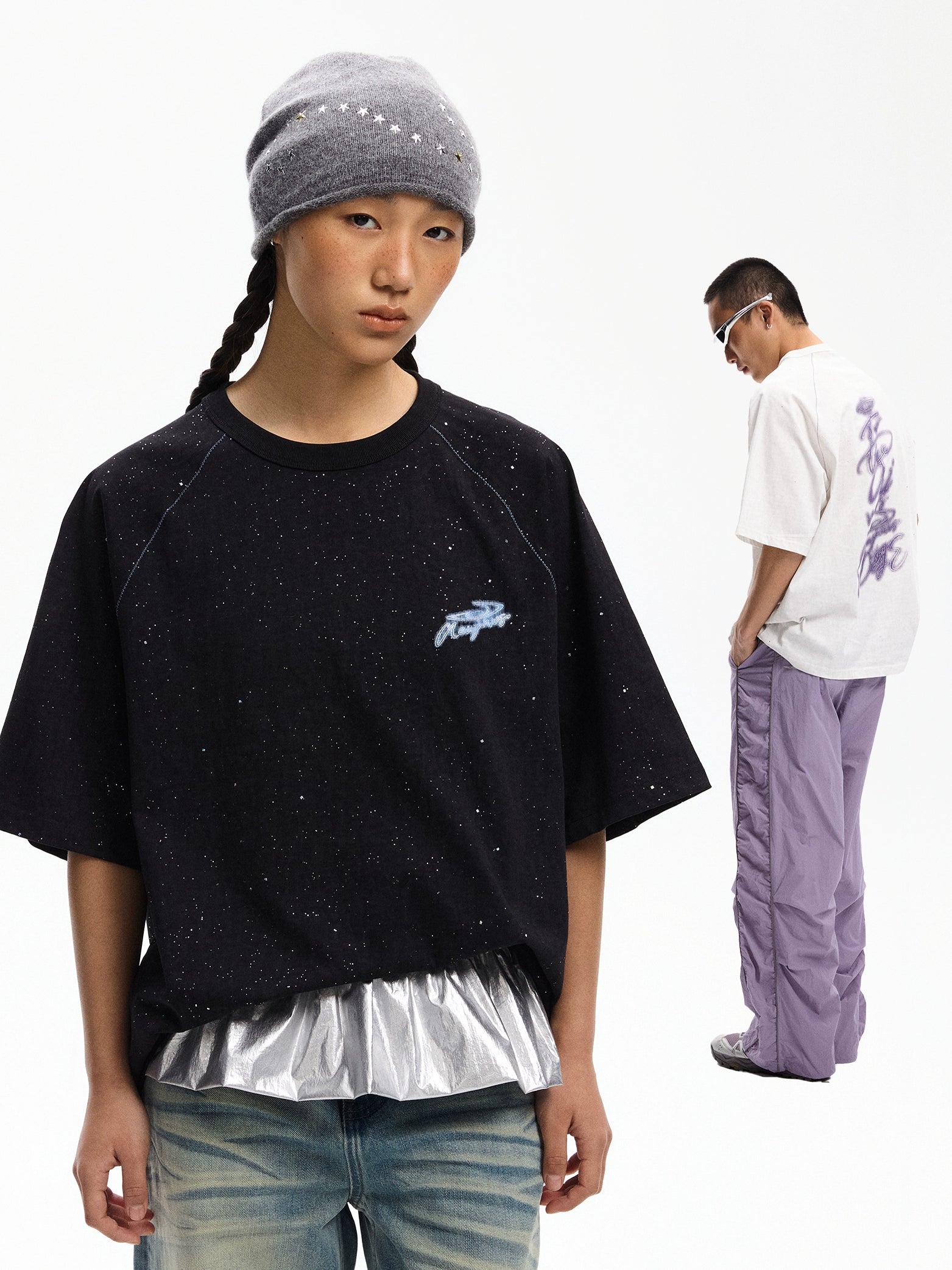 NewJNXS Retro Hot Silver Printing Tee