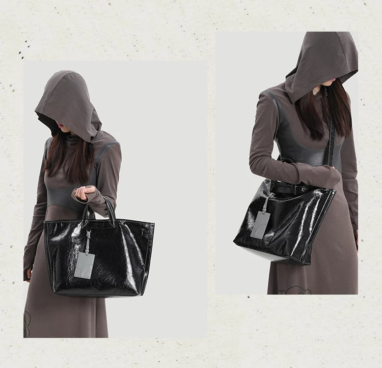 KoniKoni Leather Niche Large Capacity Shoulder Messenger Bag