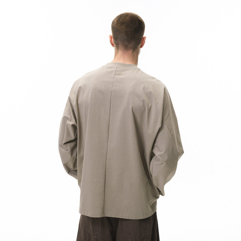 Inflation Scimitar Sleeve Casual Top Bottom Shirt