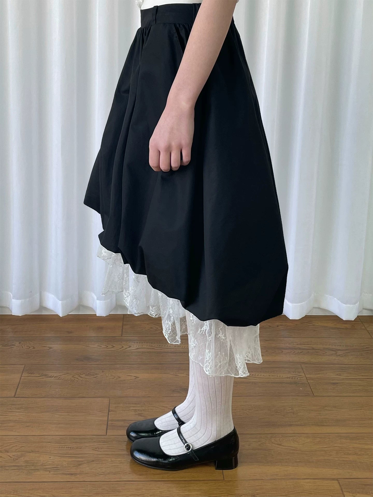 Loosesmell Versatile Skinny Patchwork Lace Skirt