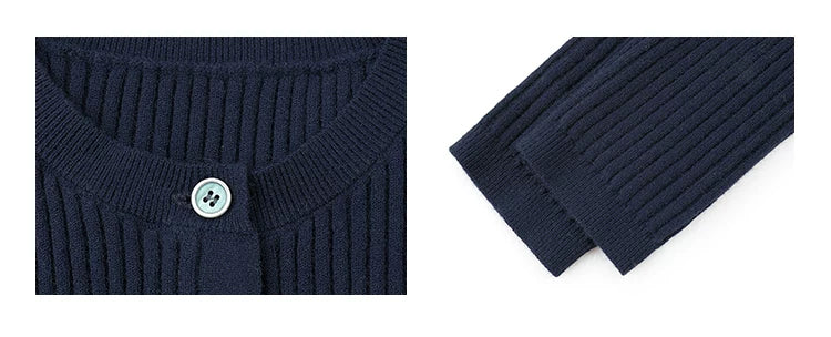 VOOE Waist and Thin Crew Neck Knitted Cardigan