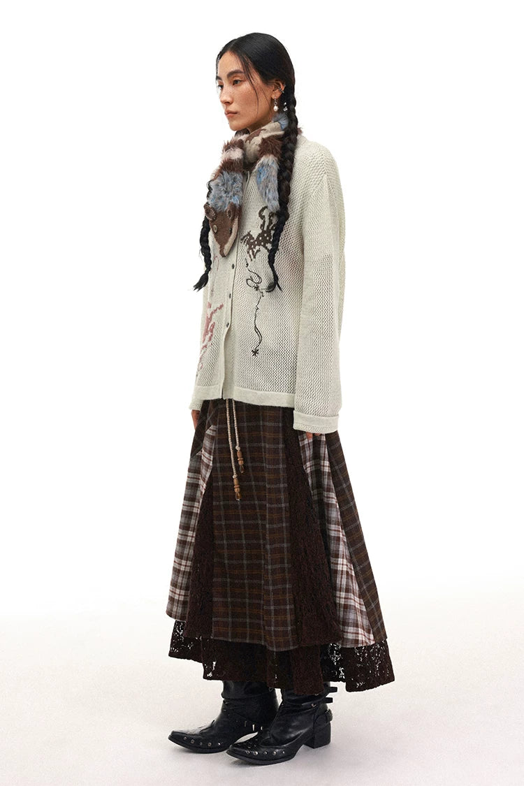PHYS Year of The Horse Floral Jacquard Lapel Cardigan