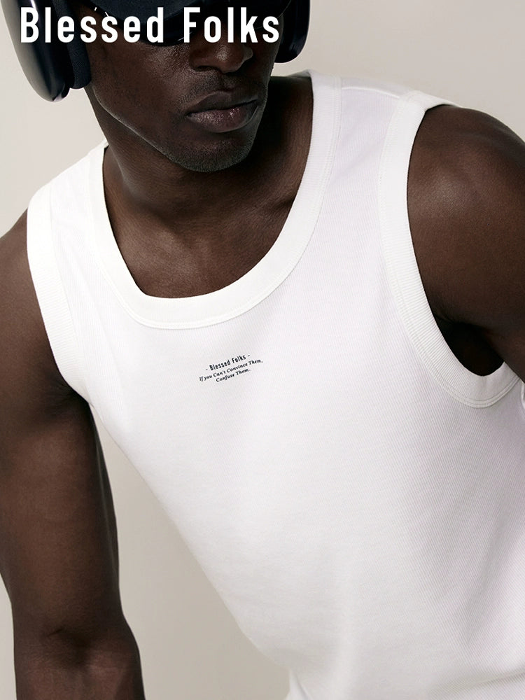 Blessed Sport Slim Bottom Stretch Ribbed Vest