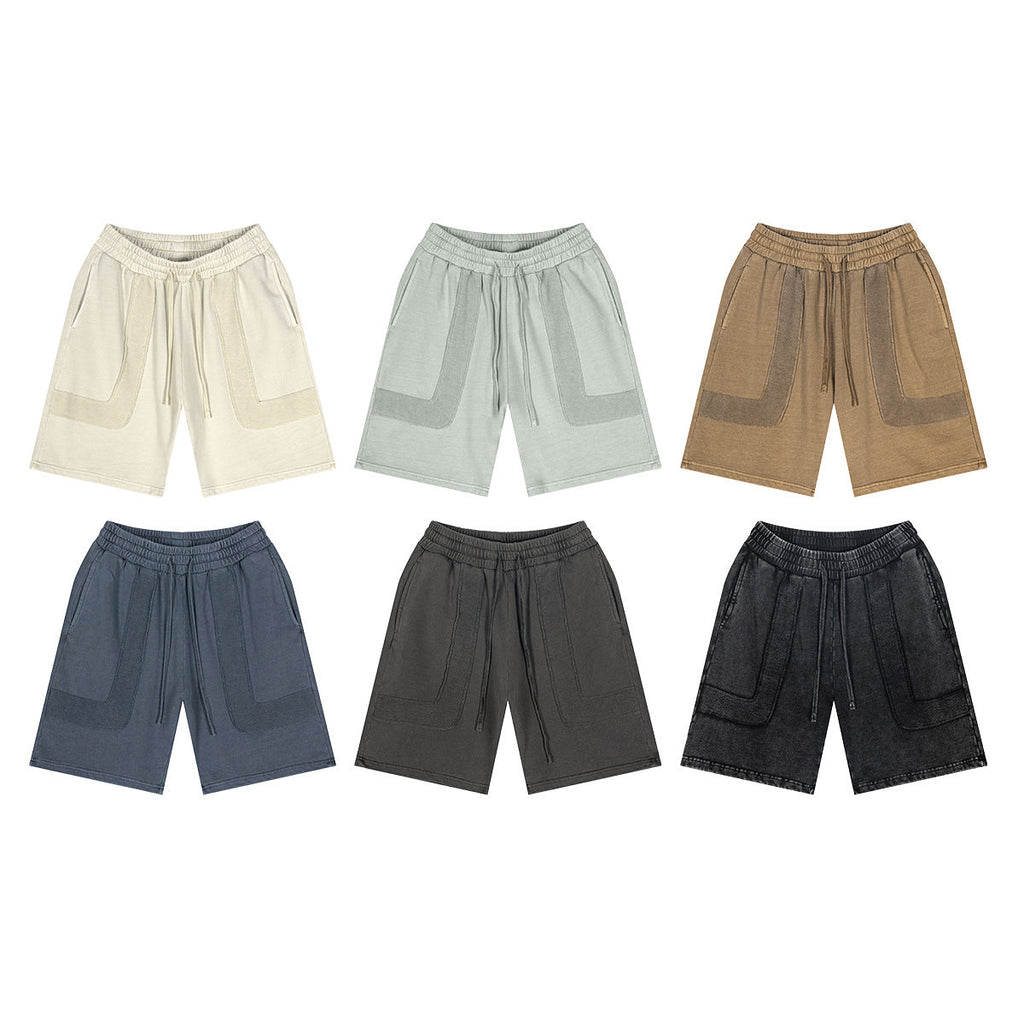 BE heavy washed five-point pants Shorts