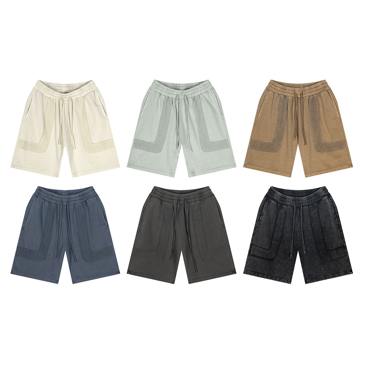 BE heavy washed five-point pants Shorts
