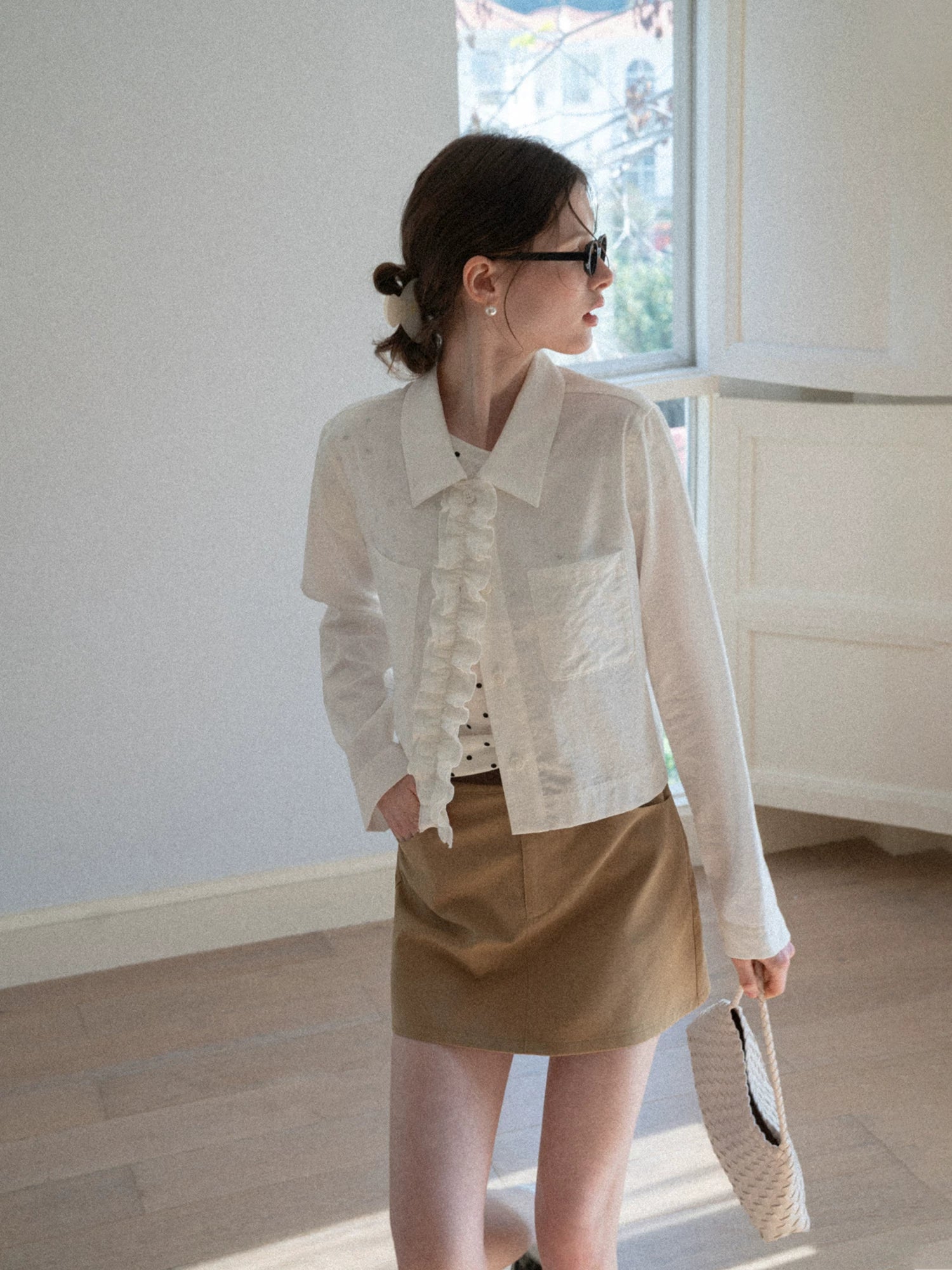 EGGKA Fungus Edge Lapel Shirt Short Jacket