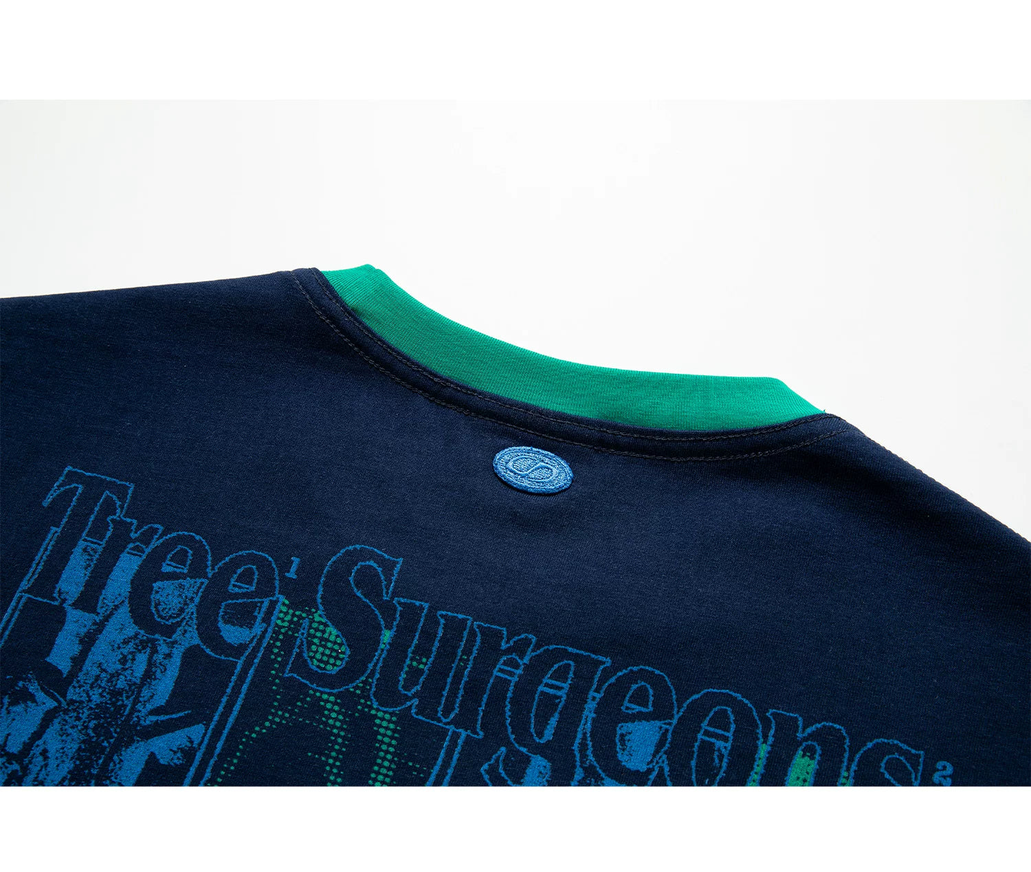 LUCKUP Retro Loose Contrasting Color Round Neck Tee