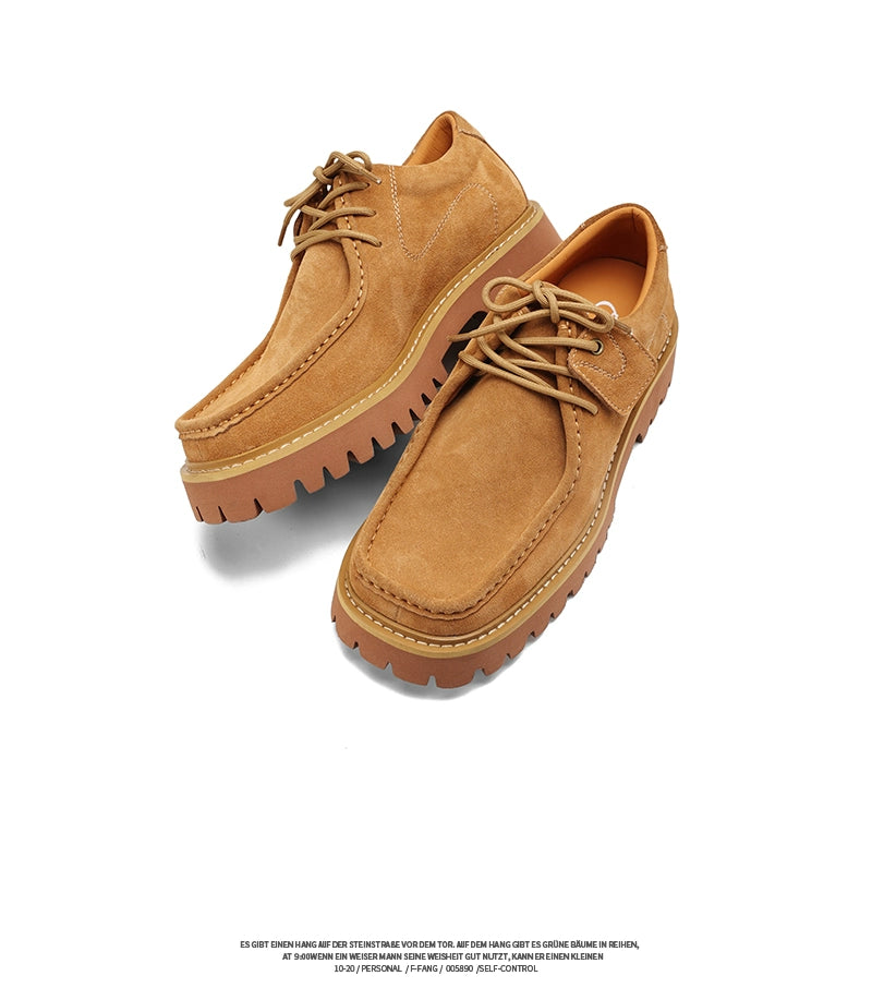 FANGSANHUO Vintage Square-toe Casual Derby Shoes