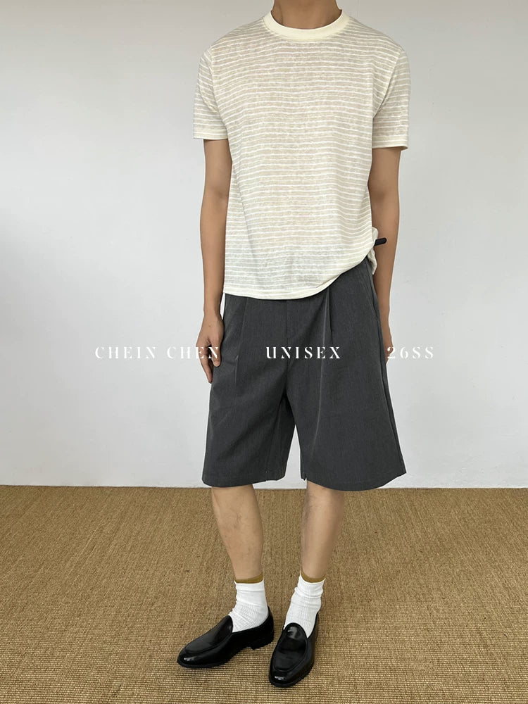 Chein Skin-friendly and Breathable Simple Crew Neck Tee