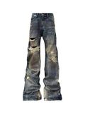 DETW Retro Flared Layered Jeans
