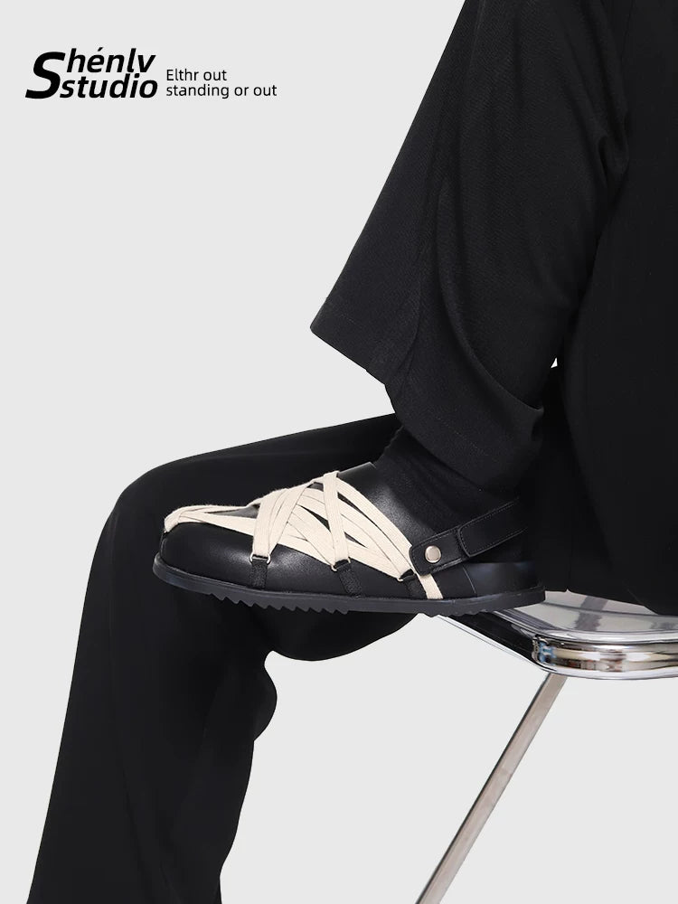 SHENLV STUDIO Strap Two Wear Removable Head Sandals