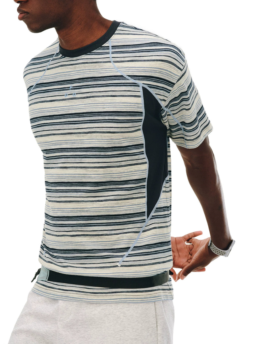 FPA Stripe Contrasting Splicing Casual Tee