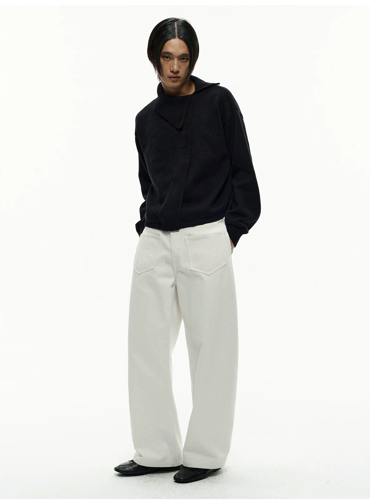 JCAESAR Casual Warm Diagonal Neck Sweater