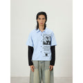 BTSG Vintage Graffiti Fake Two Piece Design Long Sleeve Shirt Jacket