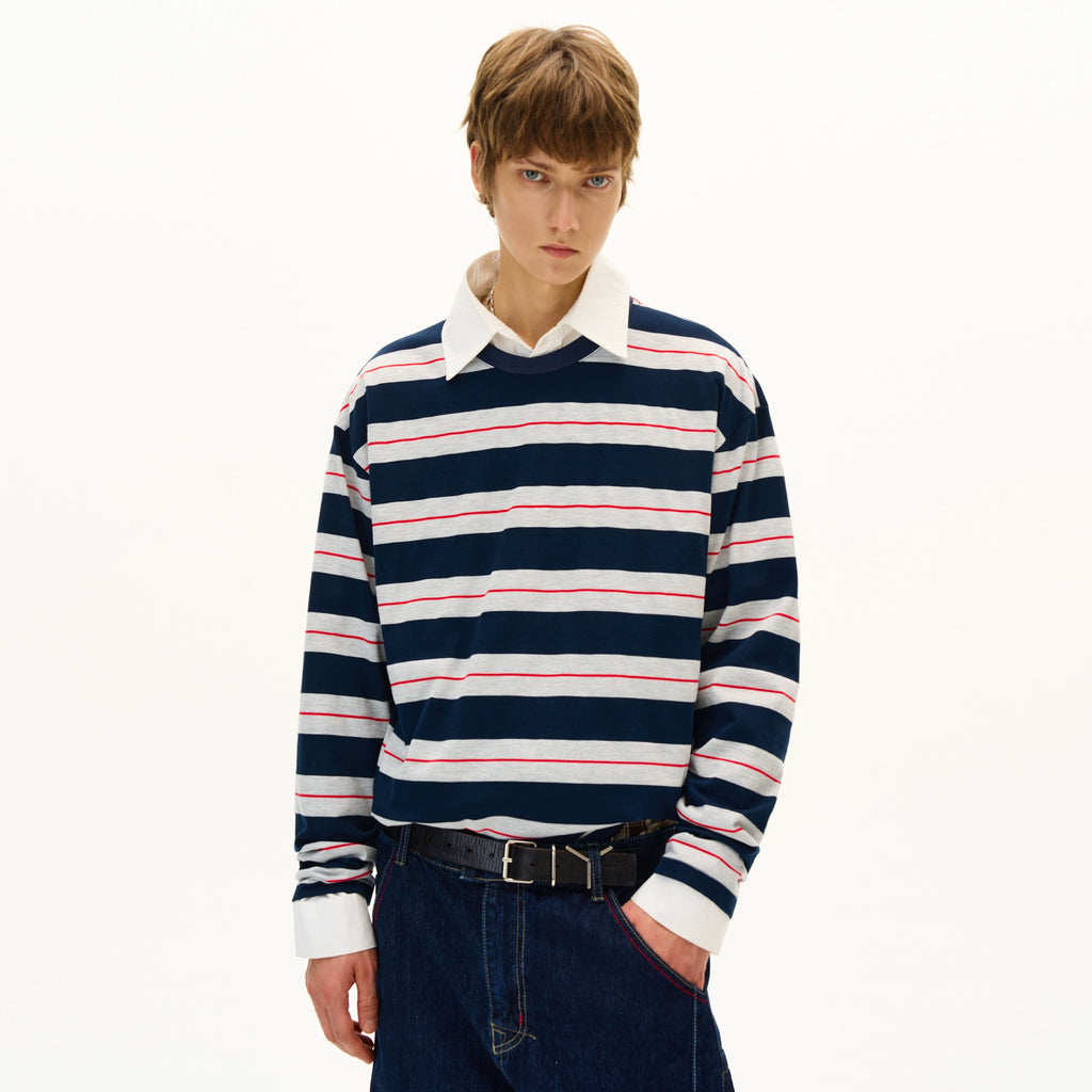 MADWITCH Classic Contrast Splicing Striped Long Sleeve