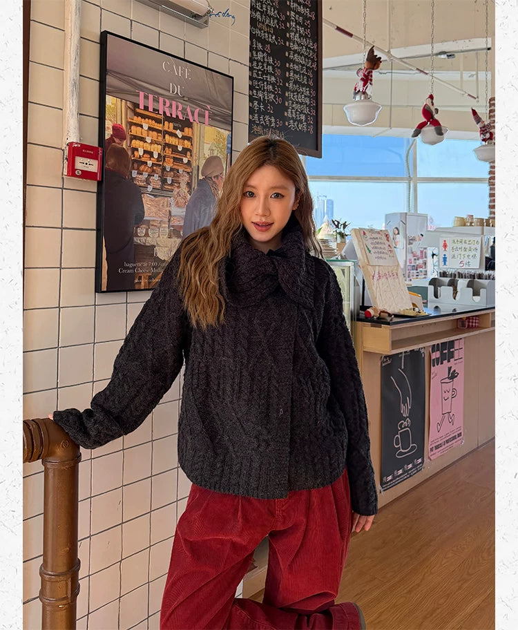 CCYE Lapel Lazy Sweater Jacket