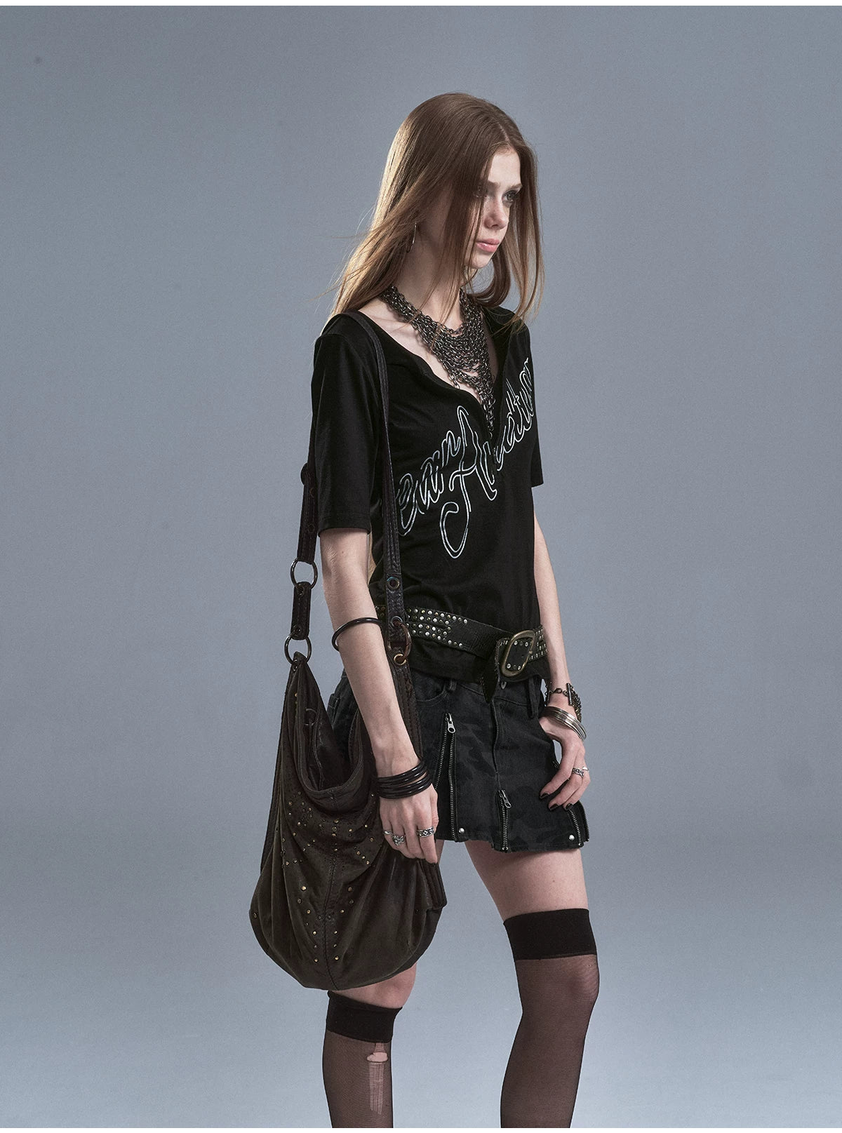 WearAndtear Letter Print Slim Casual Tee
