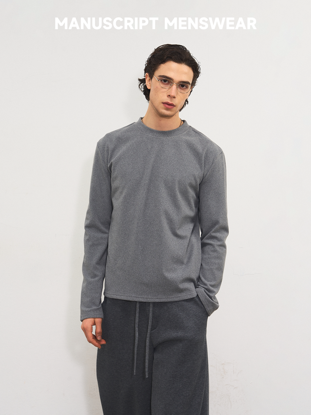 MANUSCRIPT Casual Round Neck Thermal Long Sleeves