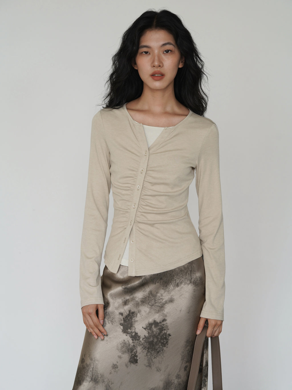 EIGHTHMONTH Fake Two-piece Slim-fit Pleated Waist Long Sleeve