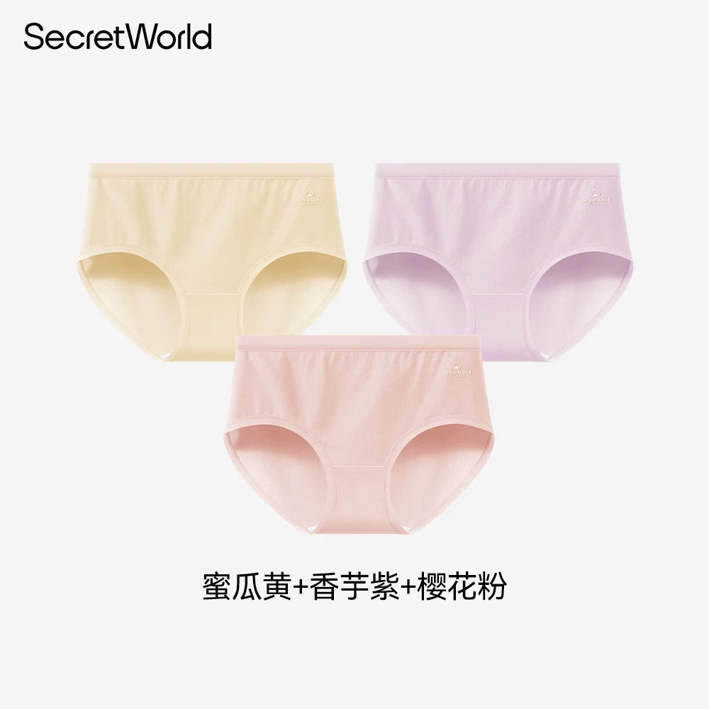 Secret World Antibacterial Crotch Mid-waist Seamless Briefs