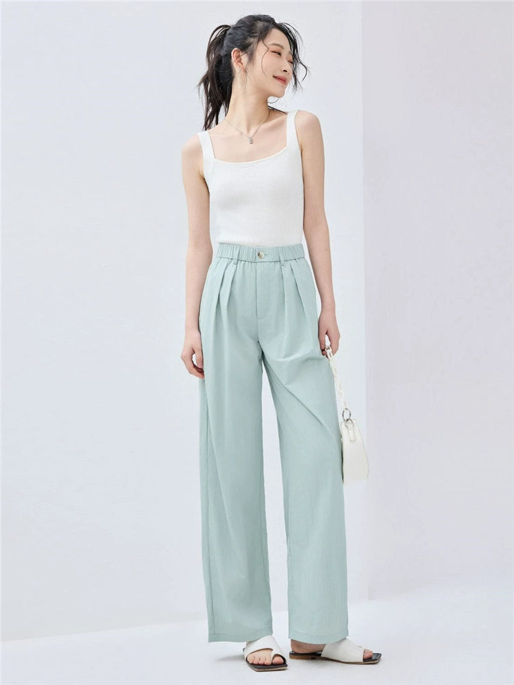 Giordano Pleated High-waisted Loose and Lazy Trousers