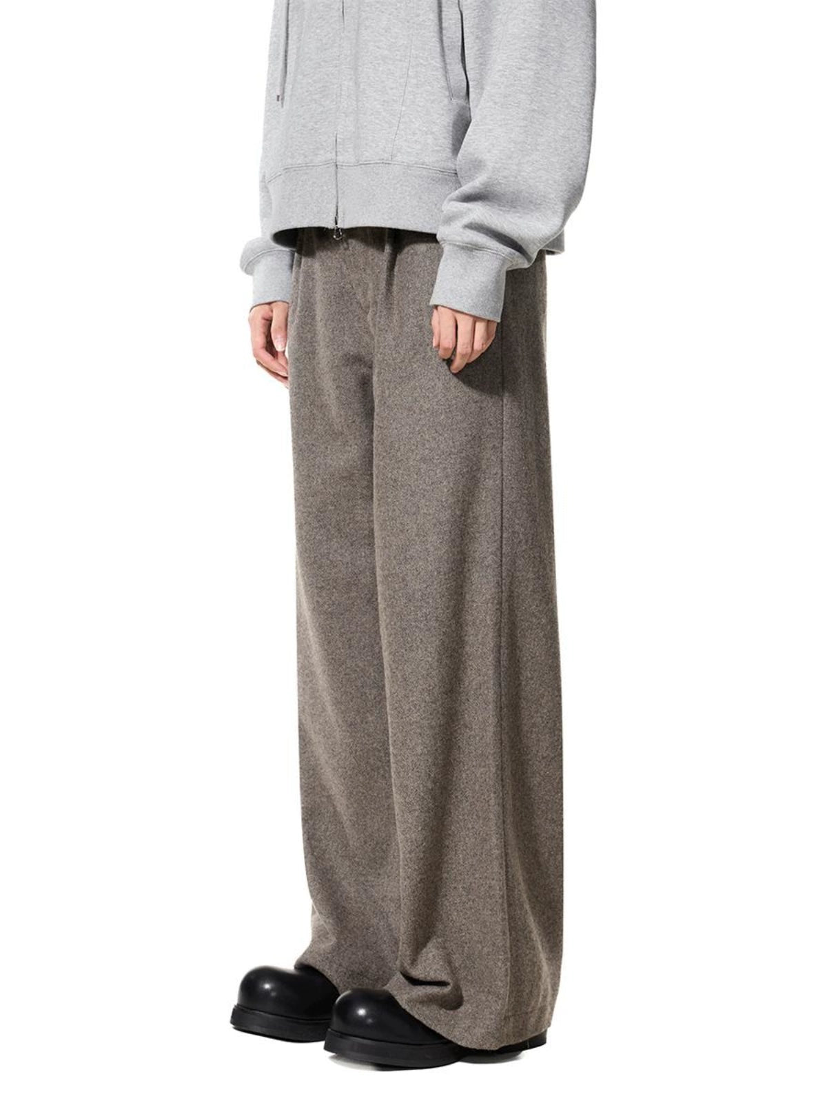 BTSG X Peoede 50% wool straight wide-leg Pants