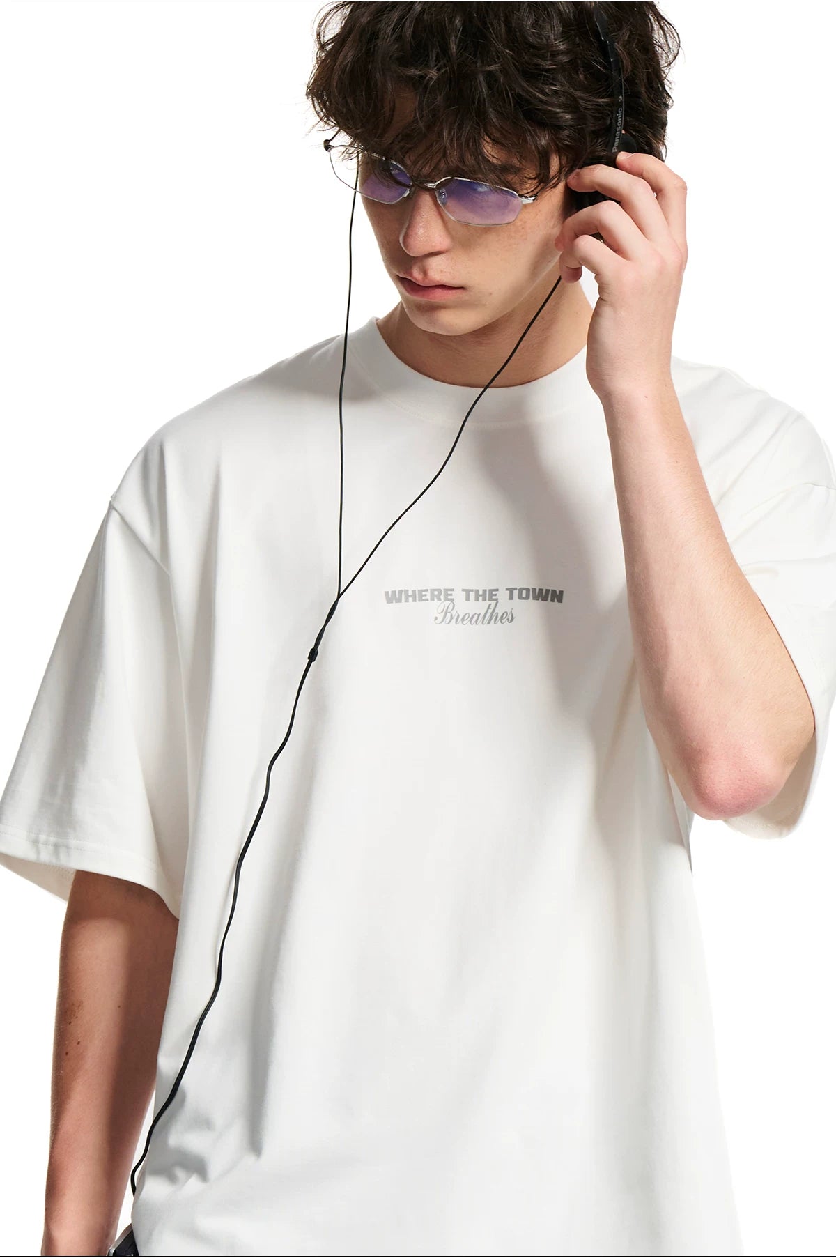 Loopsoon Back Letter Print Loose Versatile Tee