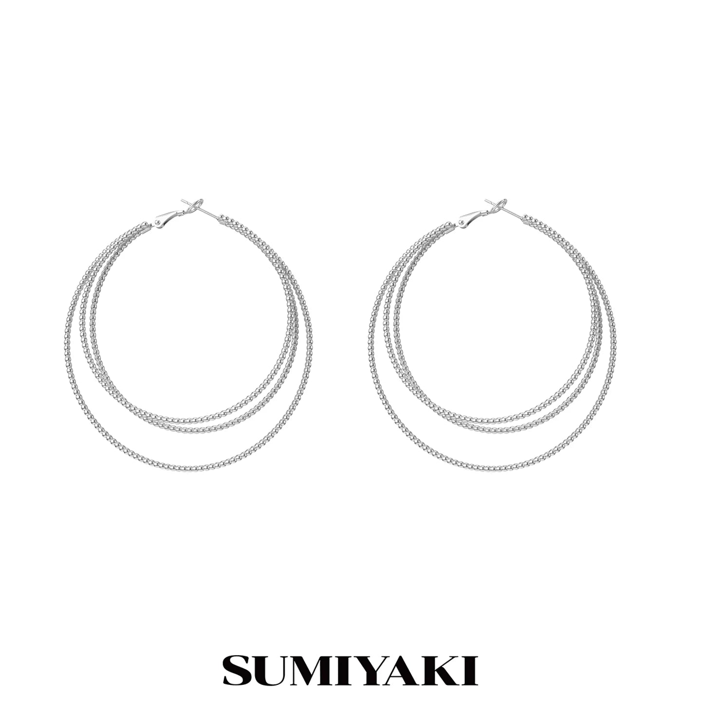 SUMIYAKI Three-layer Premium Plain Ring Earrings